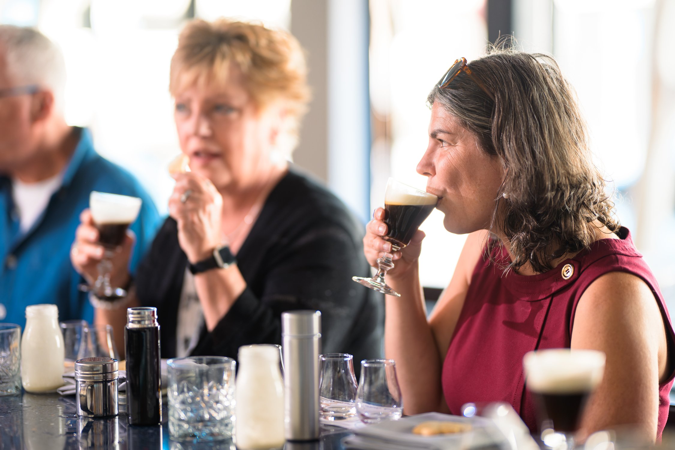 People taking the Irish Coffee & Whiskey Masterclass