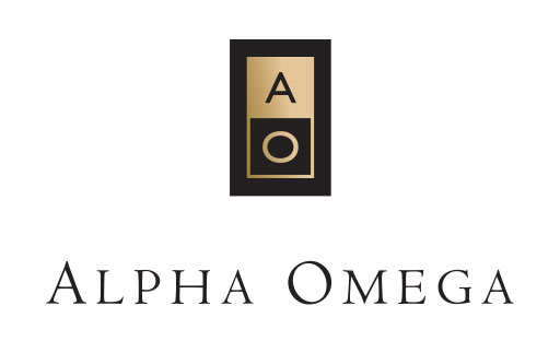 Alpha Omega logo with stylized A and O