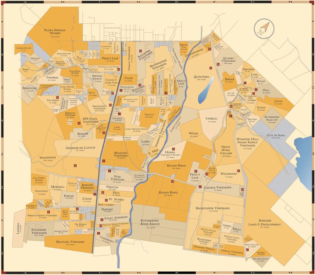 Rutherford wine tours map Simply Driven